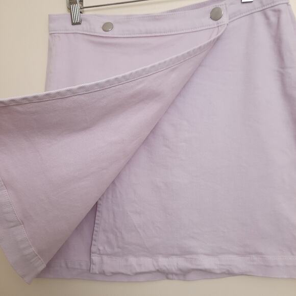 J Crew Jeans Pastel Lavender Denim Wrap Short Mini Skirt Sz 27 / 4 A-Line - Picture 4 of 11